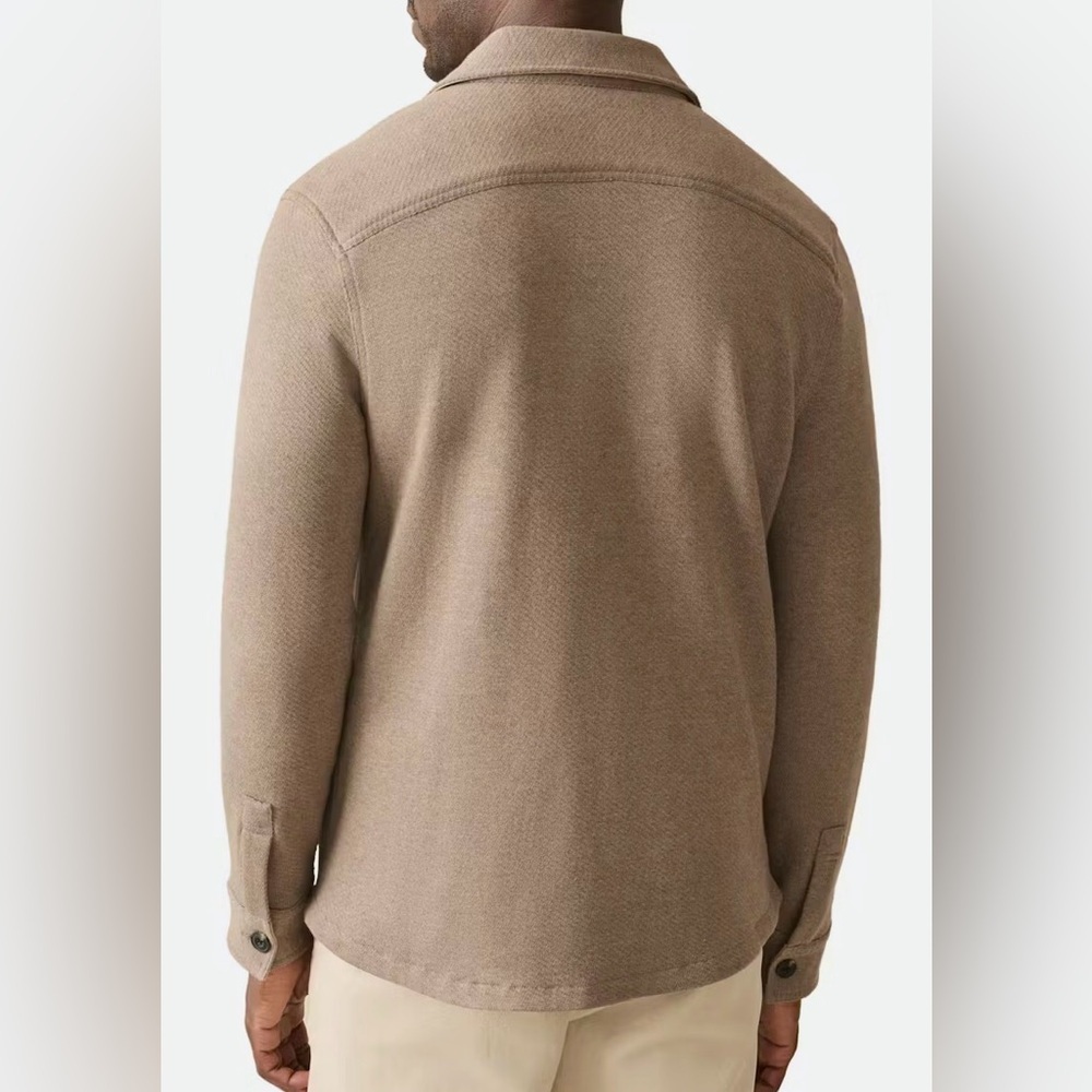NWT Faherty Inlet Shirt Jacket Walnut Melange Tan Size Large - Picture 3 of 12